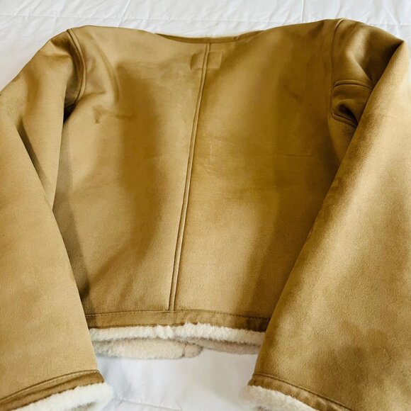 ✨ ZARA Double-Faced Gold Buttons Jacket – Taupe Brown – Size S – NWT - Picture 10 of 11